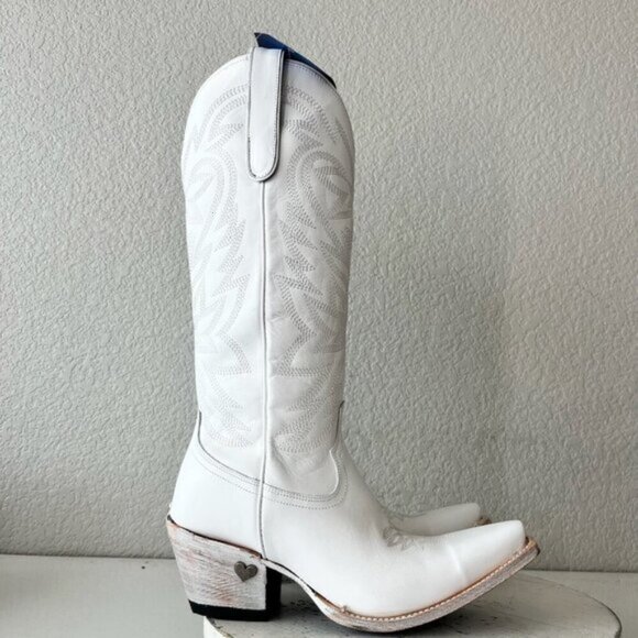 Lane MEGAN MORONEY Smokeshow Womens Cowboy Boots  White Western Cowgirl Tall - Picture 2 of 5